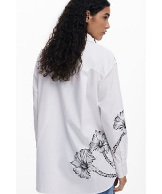 モノクロフラワープリントオーバーサイズシャツ by クリスチャン