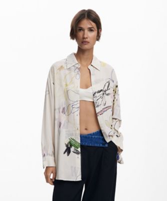 ＜Desigual (Women)＞フラワーコラージュ風リラックスシャツ　２５ＷＷＣＷ１４