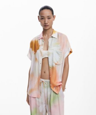 ＜Desigual (Women)＞タイダイ柄の半袖リラックスシャツ　２５ＷＷＣＷＸ２
