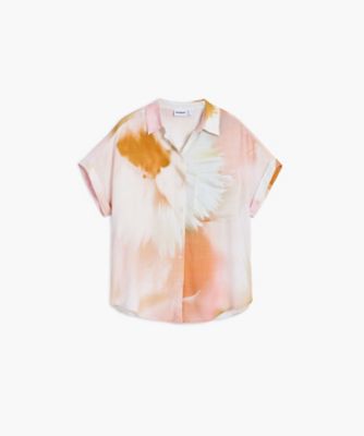 Desigual (Women)/デシグアル タイダイ柄の半袖リラックスシャツ 25WWCWX2 ホワイト(1000) トップス【三越伊勢丹/公式】