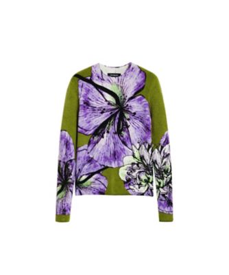 Desigual (Women)/デシグアル ビッグオーキッド柄ニット by クリスチャン・ラクロワ 25WWJF42 グリーン(3113) トップス【三越伊勢丹/公式】