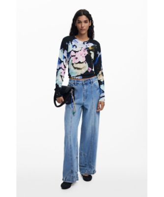 スイレン柄モチーフハイゲージニット by クリスチャン・ラクロワ