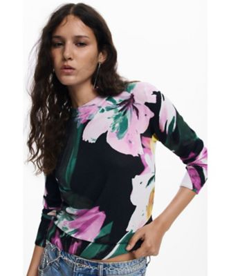 ＜Desigual (Women)＞ハイゲージフラワーニット　２５ＷＷＪＦＸ８