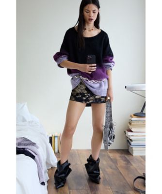 グラデーションニットセーター パープル 25WWJFXR | Desigual