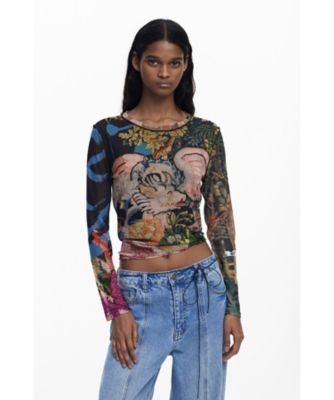 ＜Desigual (Women)＞オリエンタル柄ハイゲージニット　ｂｙ　クリスチャン・ラクロワ　２５ＷＷＴＫ３９