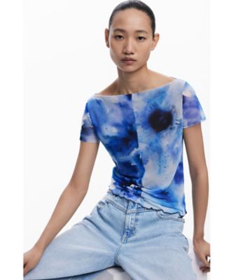＜Desigual (Women)＞リブ・チュールＴシャツ　２５ＷＷＴＫＸ７