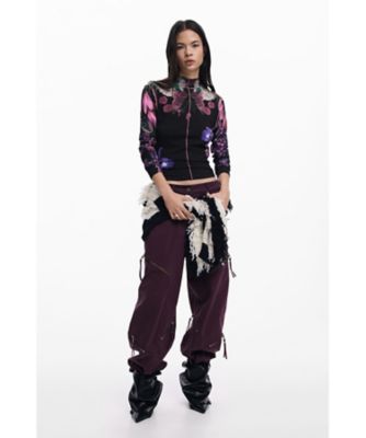 花柄ミラー長袖Tシャツ モックネックプルオーバー 25WWTKZ1