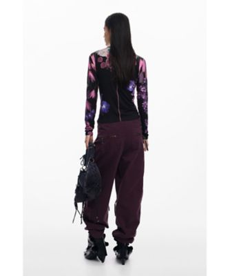 花柄ミラー長袖Tシャツ モックネックプルオーバー 25WWTKZ1