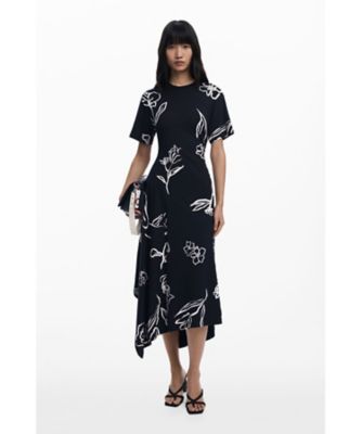 GANNI ガニー ストライプ アシンメトリーミディドレス ガニー GANNI GANNI ワンピース Melange Sleeveless Dress K1898