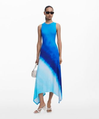 ＜Desigual (Women)＞グラデーションタイダイノースリーブワンピース／アシンメトリーヘム　２５ＷＷＶＫＸ６