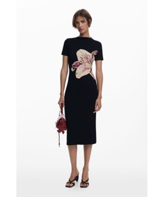 オーキッドプリントモックネックドレス 25WWVKXK