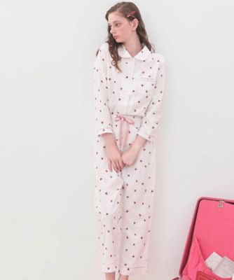コットンダブルガーゼいちごシャツパジャマ 26ー11421 | Narue