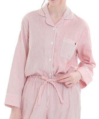 ＜Narue (Women)＞コットンダブルガーゼストライプテーラードパジャマ　２６ー１２４０１　　　　　