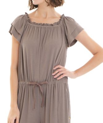 美品★LOHENローヘン2022AWミラノリブニットオールインワン ホワイト38 リブニットオールインワン 26－31022 | Narue (Women)/ナルエー