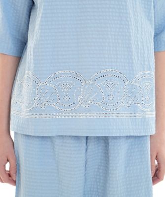 コットンサッカーシャル刺繍セットアップ 26－31414 | Narue