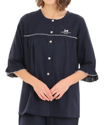 ダブルガーゼ無地5分袖パジャマ 26ー42402 | Narue (Women