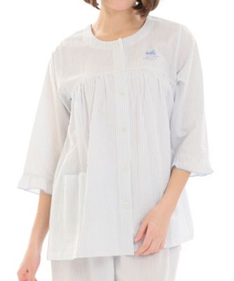 サッカーストライプ7分袖パジャマ 26ー42441 | Narue (Women
