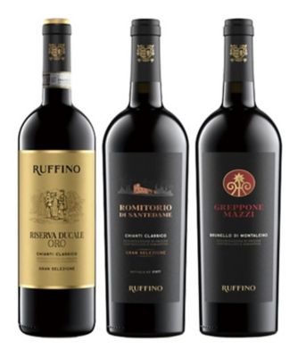 １３．偉大なグランセレツィオーネ入り　ルフィーノを象徴するブルネロ＆キャンティ・クラシコ赤ワイン３本セット