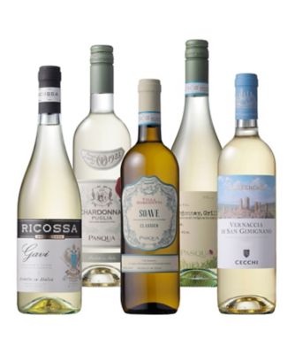 ３４．イタリア５州人気の白ワイン飲みくらべ５本セット
