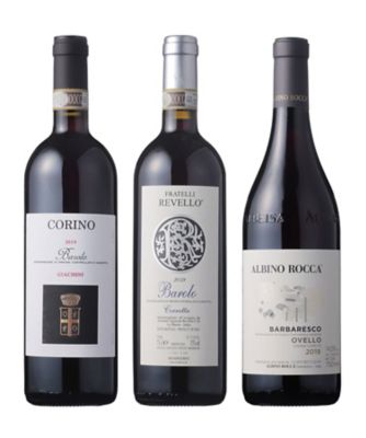 ３６．２０１９年ヴィンテージ　バローロ・バルバレスコ単一畑飲みくらべ赤ワイン３本セット