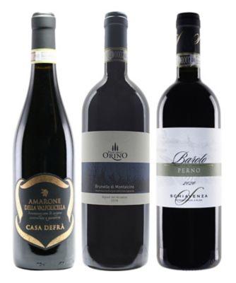 ４２．イタリアワインの神髄を手頃な価格で味わう！３大アペラシオン赤ワイン３本セット