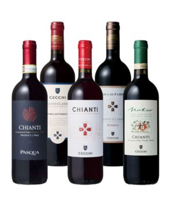 ６３．「キャンティ」タイプ別飲みくらべ赤ワイン５本セット