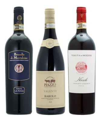 ６５．イタリア赤ワイン伝統銘柄「ブルネッロ・ディ・モンタルチーノ」「バローロ」「キャンティ・クラッシコ」３本セット