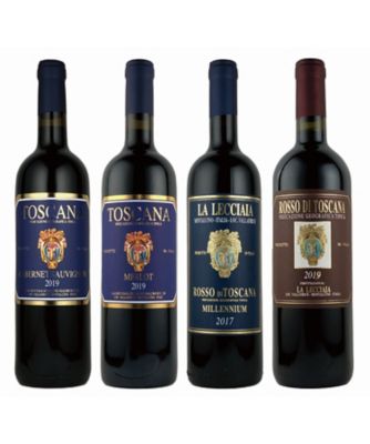 ６６．トスカーナの名門〈レッチャイア〉限定商品入り飲みくらべ赤ワイン４本セット