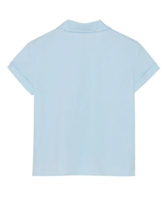 ROUND COLLAR H／S SH EMBROIDERY C／LI
