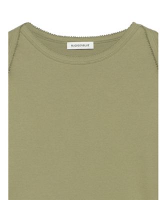 EMBROIDERED TRIM BOAT NECK TEE S