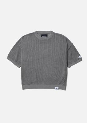 レア　ネイバーフッド　コマンダーニット　Mサイズ　グレー ニット MESH KNIT SS 261FCNHーKNM02
