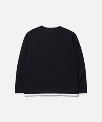 カットソー BW ． LAYERED TRIM CREWNECK LS