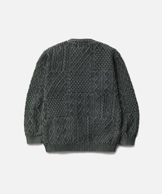 セーター WASHED BLOCK CABLE SWEATER
