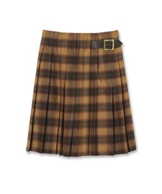 PLEATED WRAP SKIRT CHECK MB264ー6011