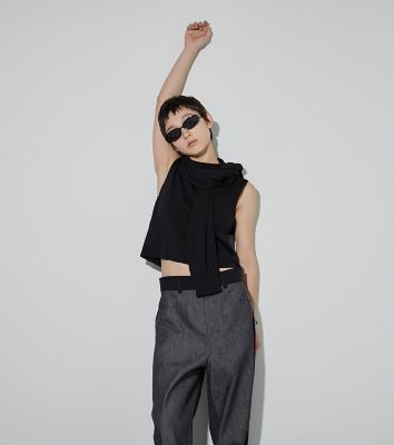 LE CIEL BLEU (Women)/ルシェルブルー Ｓｈｏｕｌｄｅｒ　Ｏｕｔ　Ｗｉｄｅ　Ｔａｐｅ　Ｋｎｉｔ　２６Ａ６１２０３