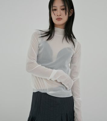 ＜LE CIEL BLEU (Women)＞Ｈｉｇｈ　Ｎｅｃｋ　Ｓｈｅｅｒ　Ｔｏｐ　２６Ａ６２４０８