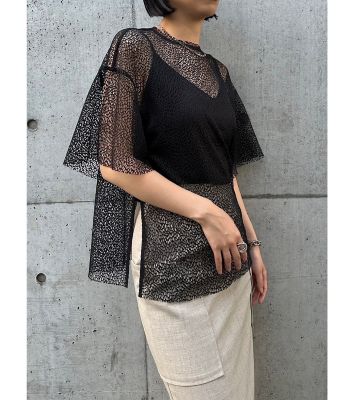 LE CIEL BLEU★未使用 タフタラッフルスリーブトップス ルシェルブルー 新品未使用 ルシェルブルー タフタラッフル トップス