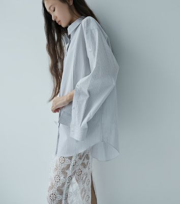 ＜LE CIEL BLEU (Women)＞ＳｌｅｅｖｅーＯｐｅｎｉｎｇ　Ｓｈｉｒｔ　２６Ａ６３３１０