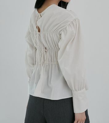 Le ciel bleu ルシェルブルー　36サイズ　リボンモチーフ　ブラウス ルシェルブルー 36サイズ リボンモチーフ ブラウス 白 ボウタイ