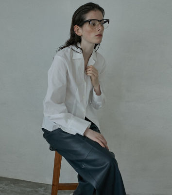 ＜LE CIEL BLEU (Women)＞Ｆｉｔｔｙ　Ｂｒｏａｄ　Ｓｈｉｒｔ　２６Ａ６３４１２