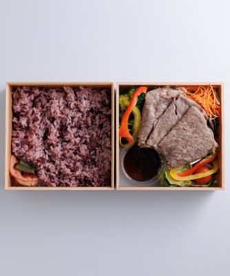 ＜国産仔牛専門店　小島＞【店頭受取／新宿】【母の日】黒米と和牛しゃぶしゃぶ２段重弁当　５月９日（土）、１０日（日）　お受け取り