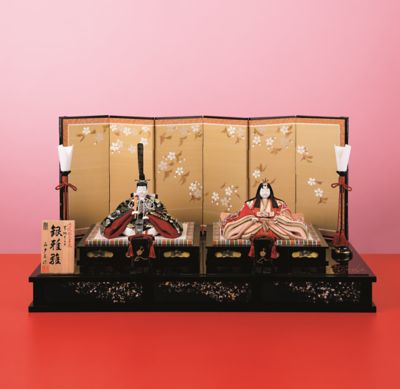 ＜金林真多呂＞【送料無料】【三越カタログＮｏ．１７】真多呂作　木目込　親王飾りセット（銀雅雛）　　