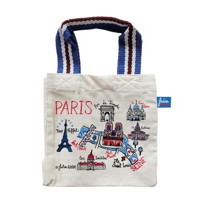 ＜Julia GASH＞★ショッピングバッグ（小）Ｐａｒｉｓ　ナチュラルストライプハンドル