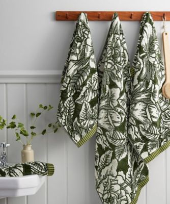 ＜BURLEIGH＞★【予約販売】グリーンハイビスカスフェイスタオル【４月中旬以降順次発送】