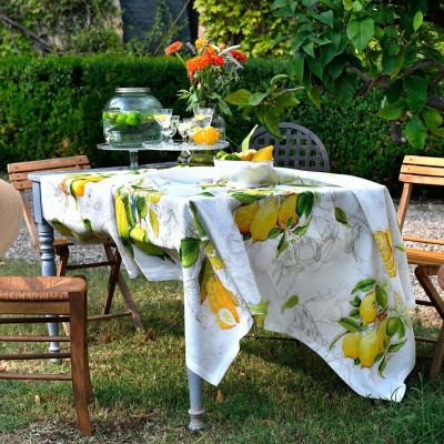 ＜Tessitura Toscana Telerie＞麻テーブルクロス　リモンチェッロ