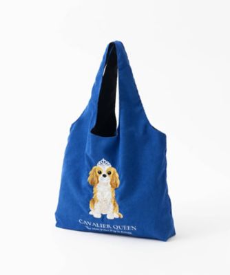 ＜jubilee＞★コーデュロイ刺繍トートバッグ　英国ロイヤル（ＢＬＵＥ）