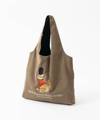 ＜jubilee＞★コーデュロイ刺繍トートバッグ　英国ロイヤル（ＢＲＯＷＮ）