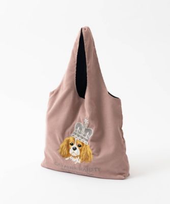 ＜jubilee＞★コーデュロイ刺繍トートバッグ　英国ロイヤル（ＰＩＮＫ）