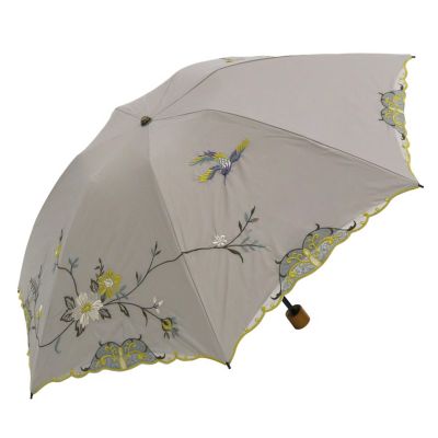 ★【産直】花鳥刺繍晴雨兼用ミニ折りたたみ日傘