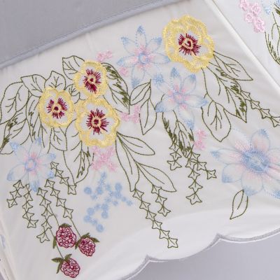 ★【産直】花束みたいな刺繍かわず張り晴雨兼用長日傘